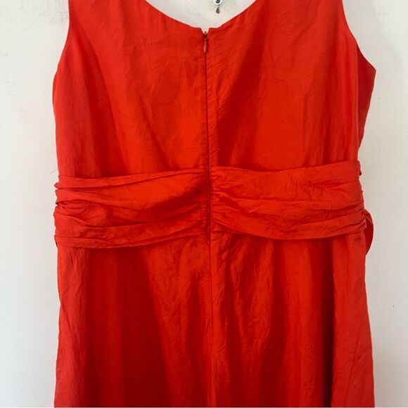 Coldwater Creek VTG Rusty Orange 100% Silk Scoop Neckline A-Line Dress - Picture 6 of 13
